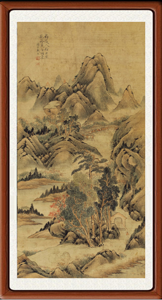 装饰画国画字画客厅山水画真迹宣纸书画作品仿戴熙秋林觅句赠装裱