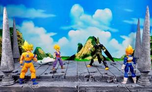 JacksDo 七龙珠沙鲁游戏擂台树脂场景SHF悟空眼镜厂WCF系列