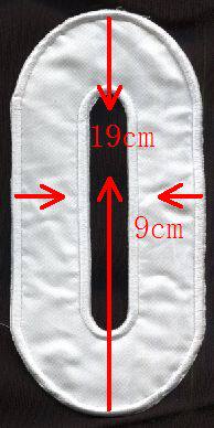 球衣后背特大号数字布贴 白底白线纯色数字布贴19x9cm