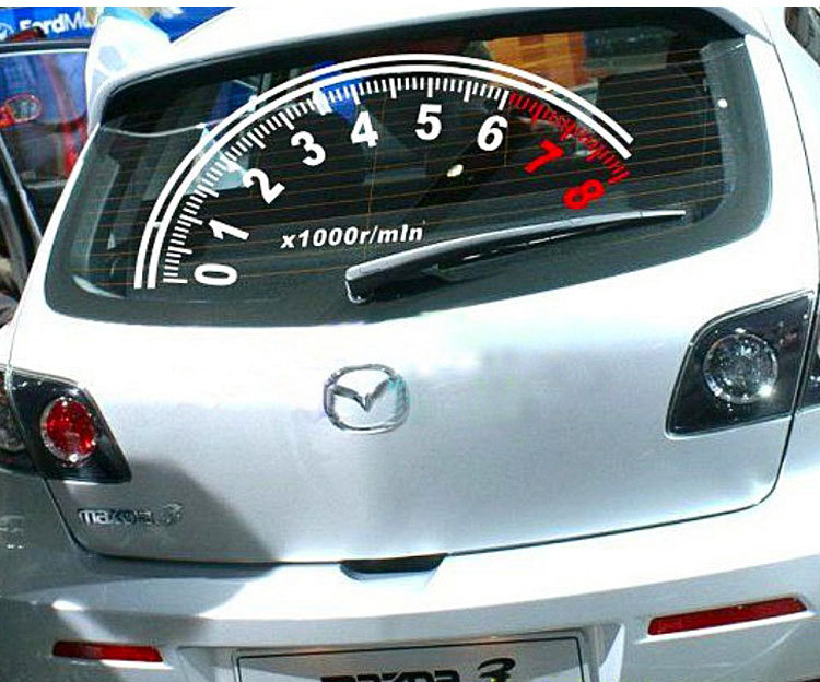 汽车玻璃后窗贴纸里程表速度时速