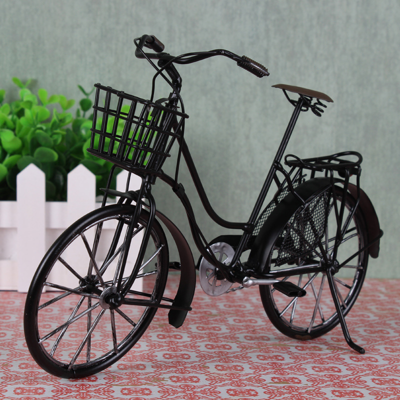 复古单车自行车铁皮模型铁艺工艺品摆件 创意家居客厅装饰品摆设