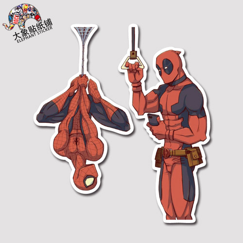 死侍蜘蛛侠贴纸漫威可爱贴纸汽车装饰拉杆箱贴纸笔记本防水贴纸