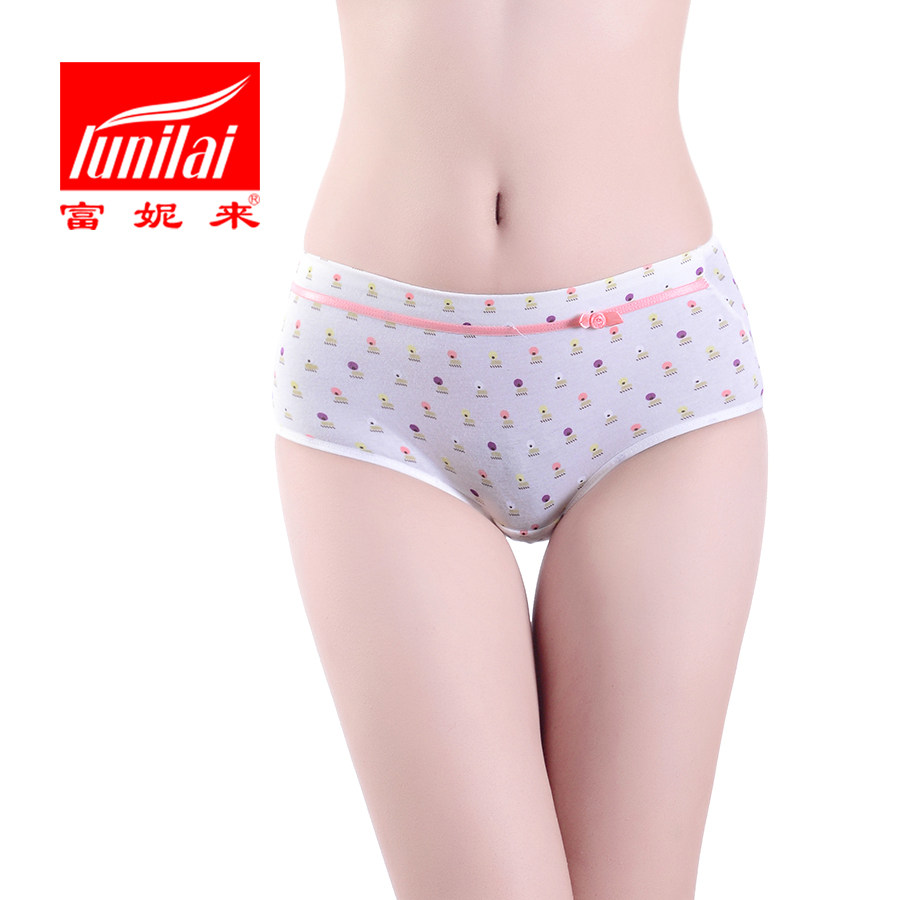 富妮来女士内裤棉质中腰性感诱惑莱卡印花平角内裤少女短裤,女士内衣/男士内衣/家居服,平角裤,淘宝优惠券,粉丝福利购,淘宝优惠卷