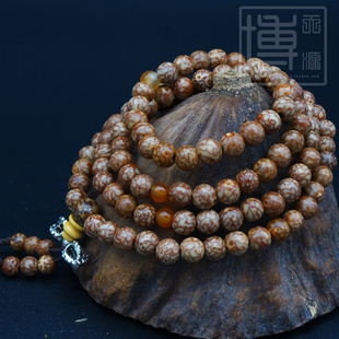 印尼银线菩提血丝金线念珠菩提菩提子 手链108颗银线菩提佛珠手串