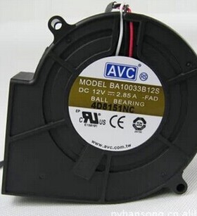 台湾AVC 寄宏 BA10033B12S 9733 DC12V 2.85A3线涡轮风机 大风量