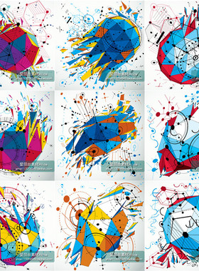 [154]抽象几何三角形多面体风格背景图 AI矢量设计素材