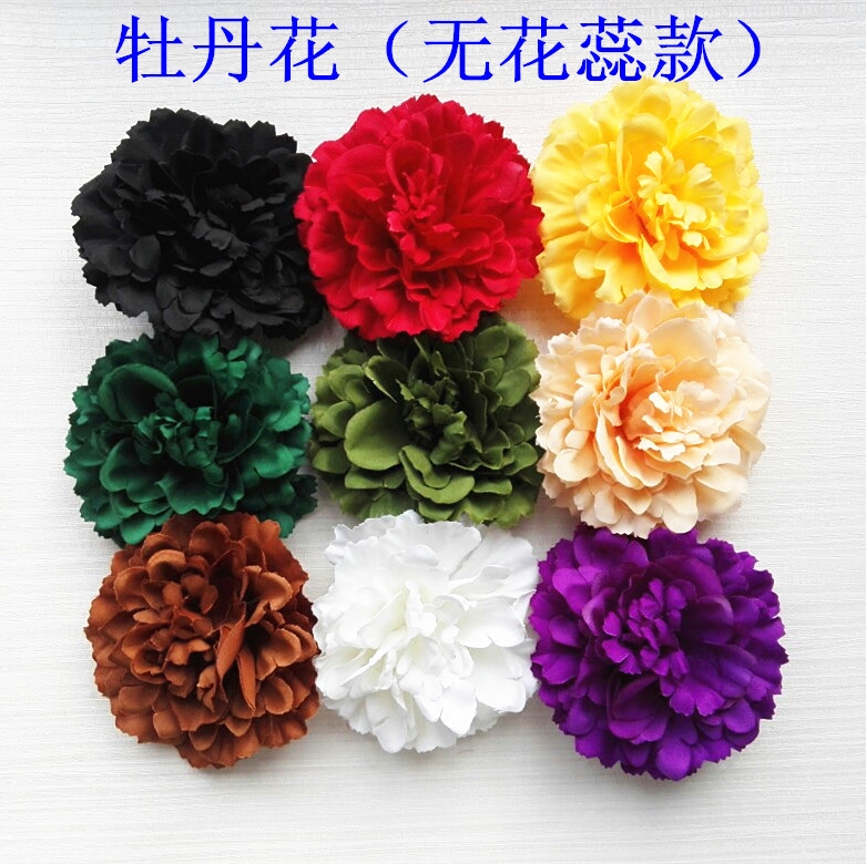 直径10厘米大花朵牡丹花无花蕊款 多色齐全现货供应 反面夹子别针