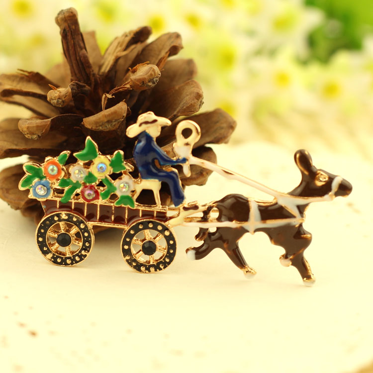 韩国饰品滴油复古鲜花元素珐琅