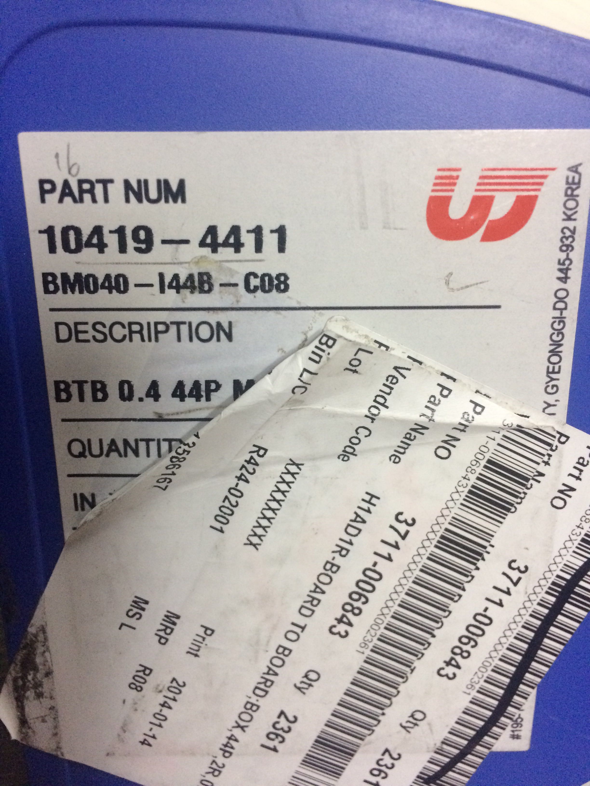 UJU/连接器 BM040-I44B-C08 44pin 0.4mm BTB 0.4 44P 深圳仓储