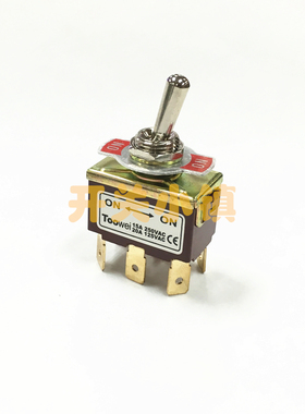 TOOWEI太玮钮子开关 12MM安装孔 6脚2档 插片脚 T702BT 摇臂开关