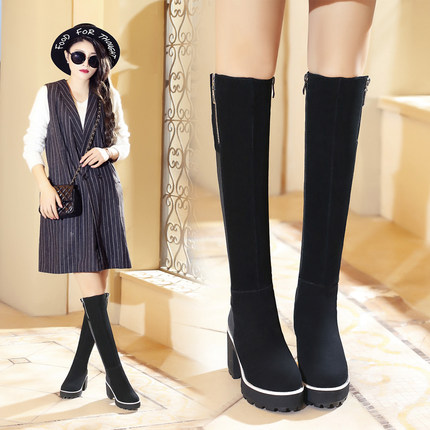 诗拉曼 秋冬新款女过膝秋冬新款长筒靴高筒靴