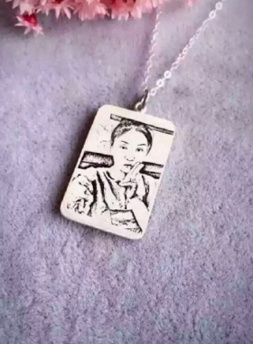 影雕项链 女 专业来图定制饰品 女生学生简约时尚款 甜美吊坠