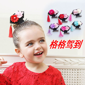 格格发夹女儿童立体宫廷发夹头饰品宝宝发卡古装拍照发饰中国风