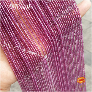 天然水晶6A级紫牙乌石榴石　散珠半成品圆珠串珠2mm3mm