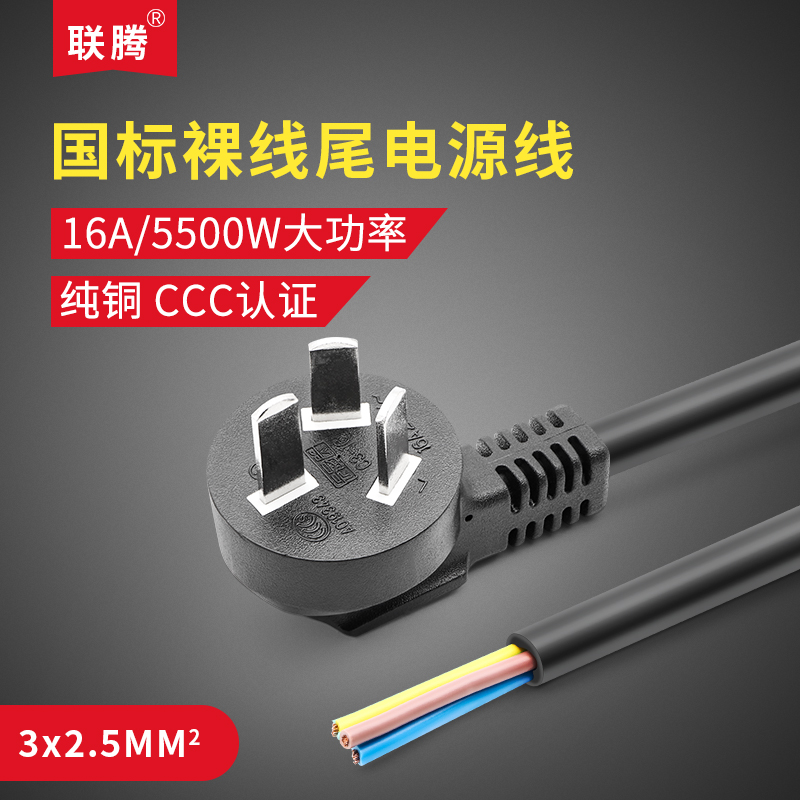 3C¹ú±êÈýо´ø²åÍ·16AÂãÏßβ2.5ƽ·½µçÔ´ÏßµçÄÔ»úÏäÖ÷»úµç·¹ìÒÏß