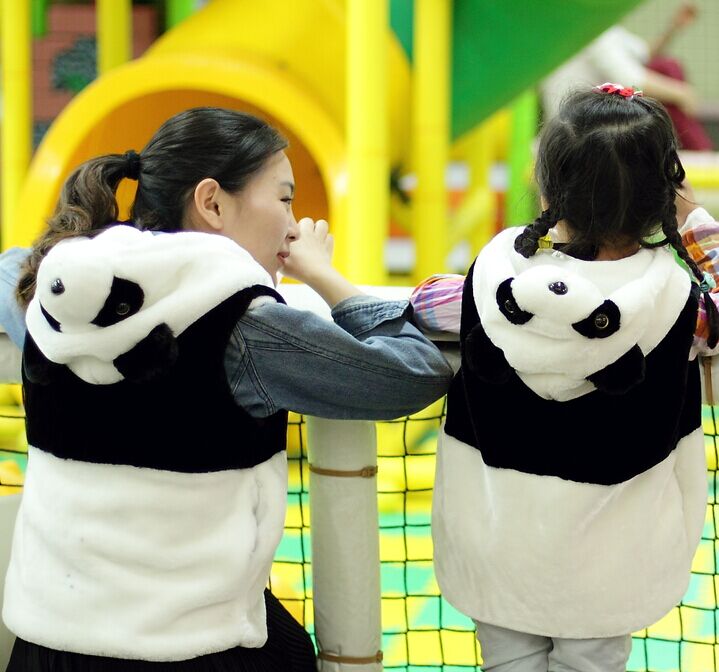 儿童马甲小孩衣服卡通坎肩动物熊猫马甲亲子马夹万圣服装