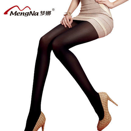 梦娜【三条装】纯色性感美腿80D连裤袜女士加裆120D加厚打底丝袜