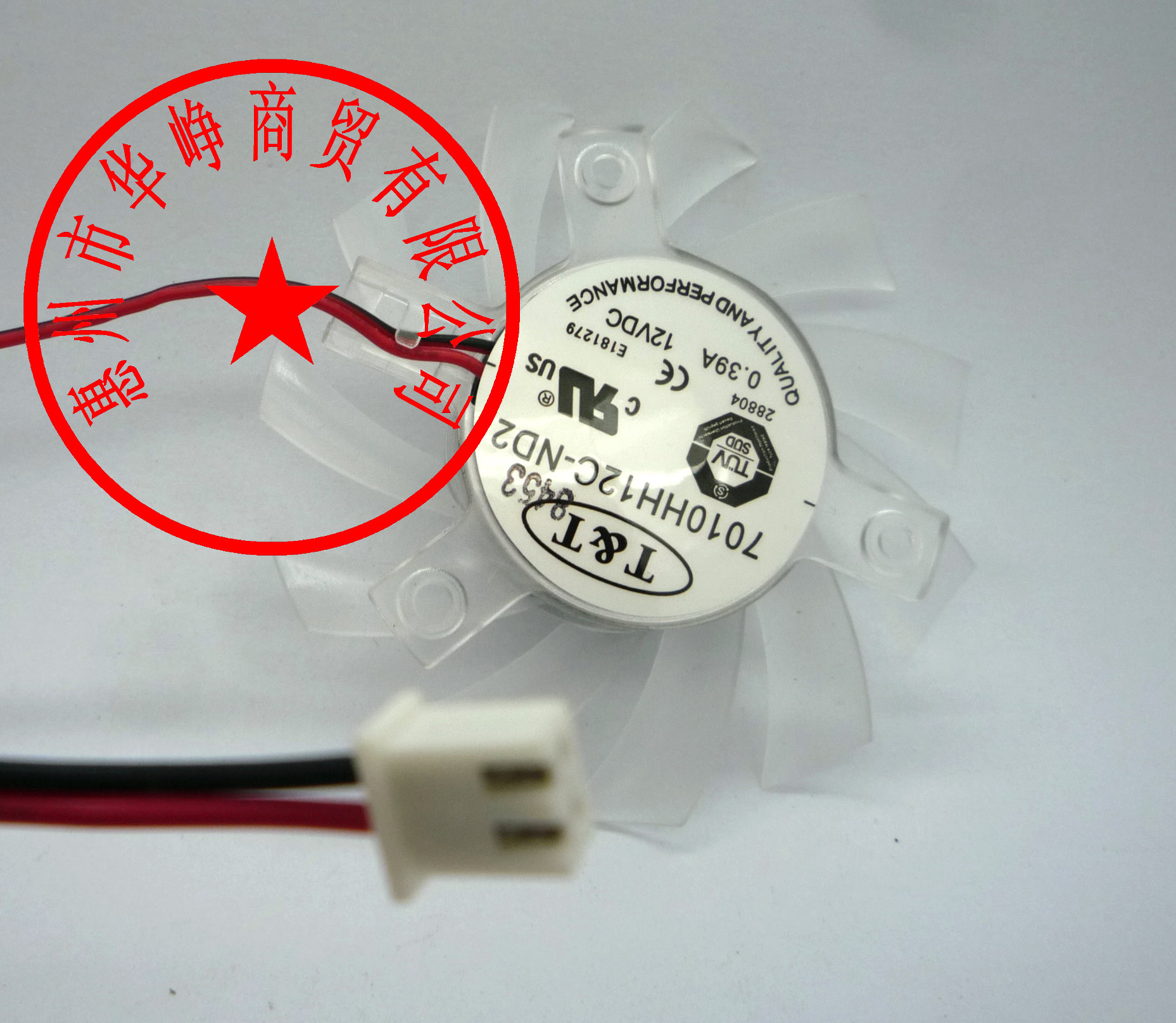 T&T 7010显卡风扇 12V 0.39A 7010HH12C-ND2 孔距4厘米 2线NMB