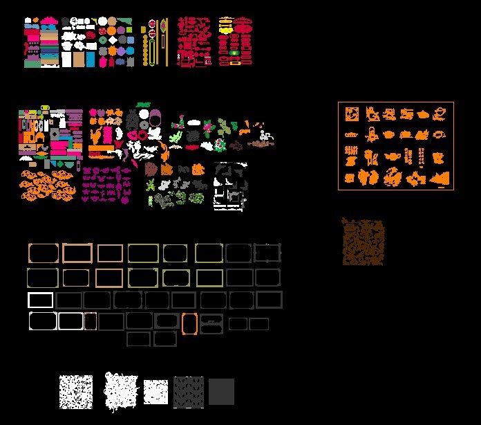 T1354-中式花纹图案CAD图块图库