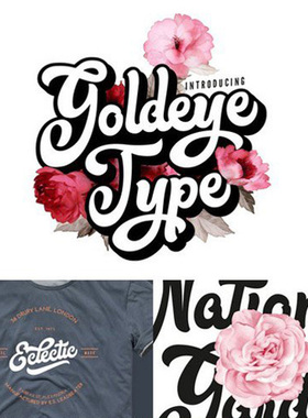 39号Goldeye国外手写粗体艺术创意街头海报英文字体平面设计素材