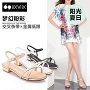 IIXVIIX2015 summer new colour matching with cross belt buckle the metal shoe sandal SN52110408