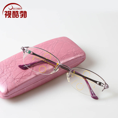 超轻时尚双光老花眼镜片男女内渐进多焦点老花镜看远看近远近两用