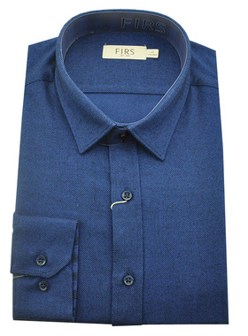 FIRS/杉杉衬衫秋冬新品男士商务修身蓝色艾 莉纳面料长袖衬衣衬衫