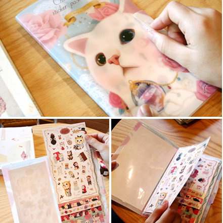 韩国jetoy防水日记伴侣DIY贴纸套装V.3 蓝猫diary sticker