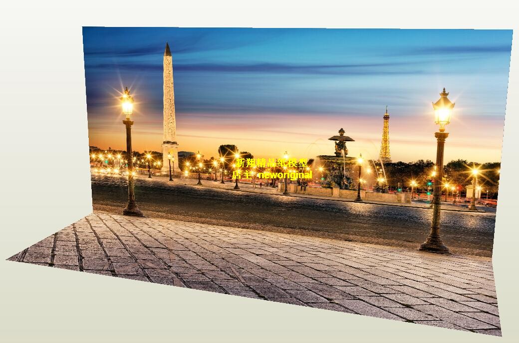 1比6寸 12寸 18 巴黎夜景自然风光 娃娃兵人偶 车模汽车场景模型