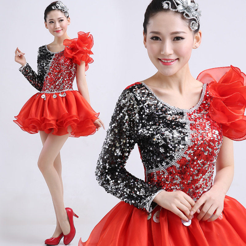 新款成人现代舞演出服女爵士舞舞蹈服装短款时尚舞台装蓬蓬裙亮片|msdalam kategori Butik wanita / wanita, pakaian/pakaian kebangsaan/peringkat pakaian, pakaian kebangsaan/pakaian - dari Buy2taobao.com untuk memberikan perkhidmatan ejen Taobao profesional membeli