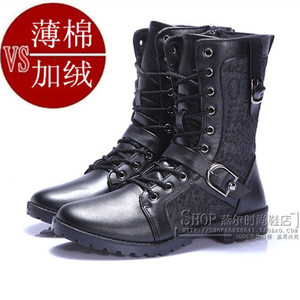 秋冬潮流马丁靴男靴子韩版 英伦高筒棉靴加绒皮靴男鞋高帮皮鞋