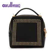 Exull q2015 new autumn fashion rivet Chao square zipper shoulder bag with the bag 15332155
