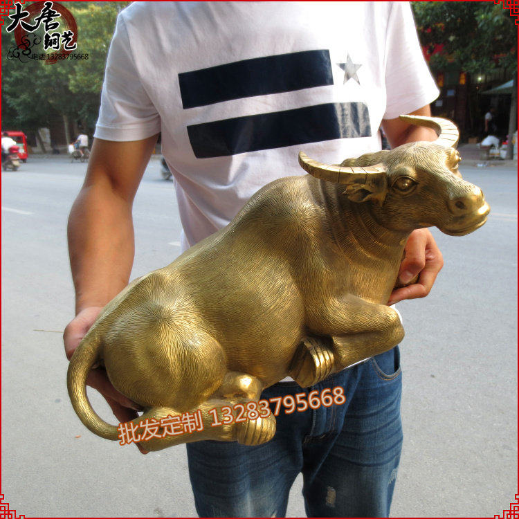 精工纯铜卧牛水牛大号铜生肖牛牛气冲天招财旺财牛铜精工礼品摆件