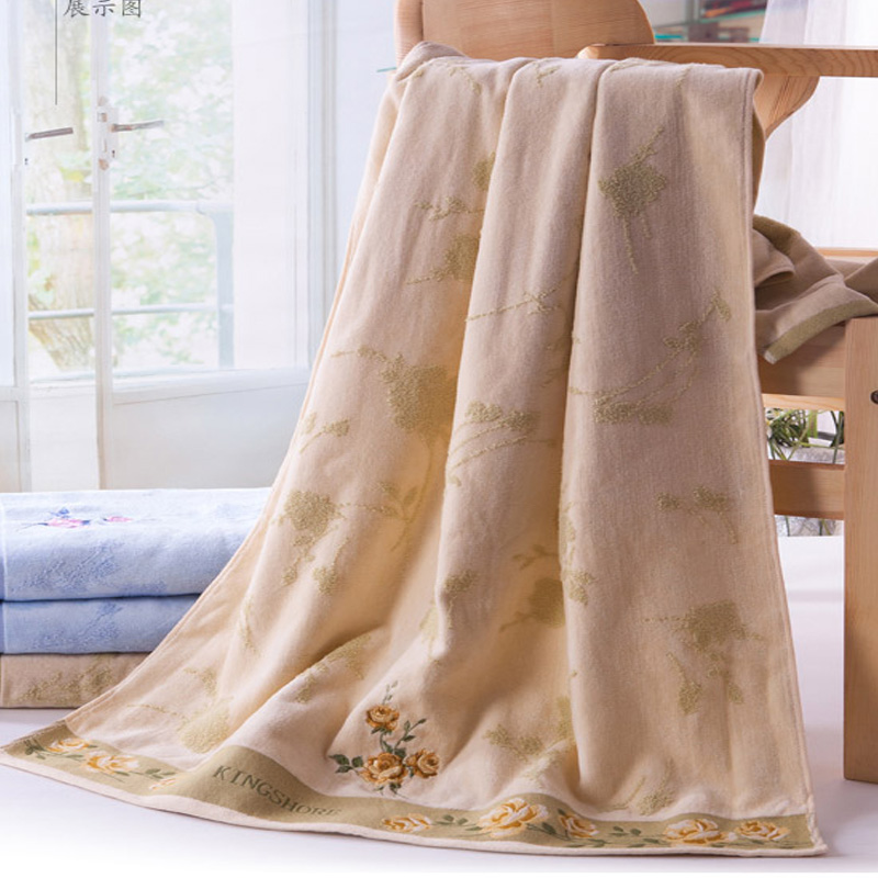 金号浴巾纯棉无捻割绒柔软贴肤
