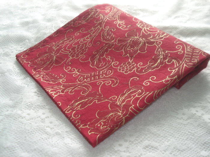 《金羊》原创手工手帕 烫金全棉纯棉双层手娟 婚庆 纪念 凤凰和鸣