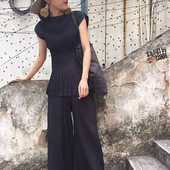 新款 夏季 小众设计压褶收腰 女衬衫 上衣 短袖 jane