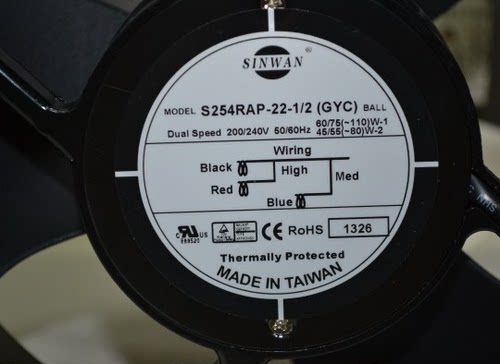全新原装台湾信湾 S254RAP-22-1/2 25489 220V 调速风机 风扇
