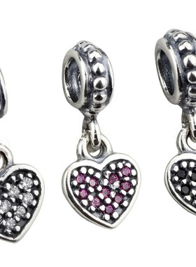 纯银手链情人节生日礼物心形吊坠