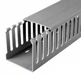 优质PVC行线槽H50*W25 走线槽 灰色线槽 电缆桥架 电缆配线槽
