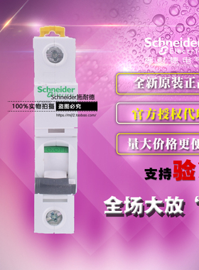 施耐德原装小型A9F19116断路器IC65N 1P D16A 单极动力空气开关