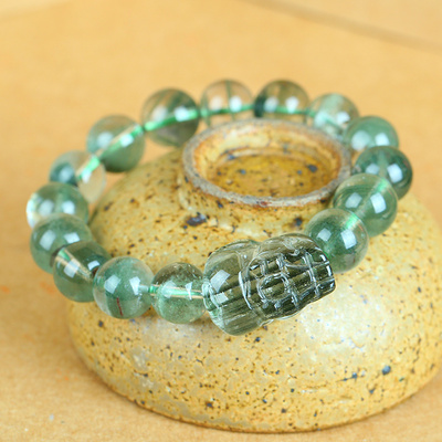 绿幽灵貔貅手链绿幽灵