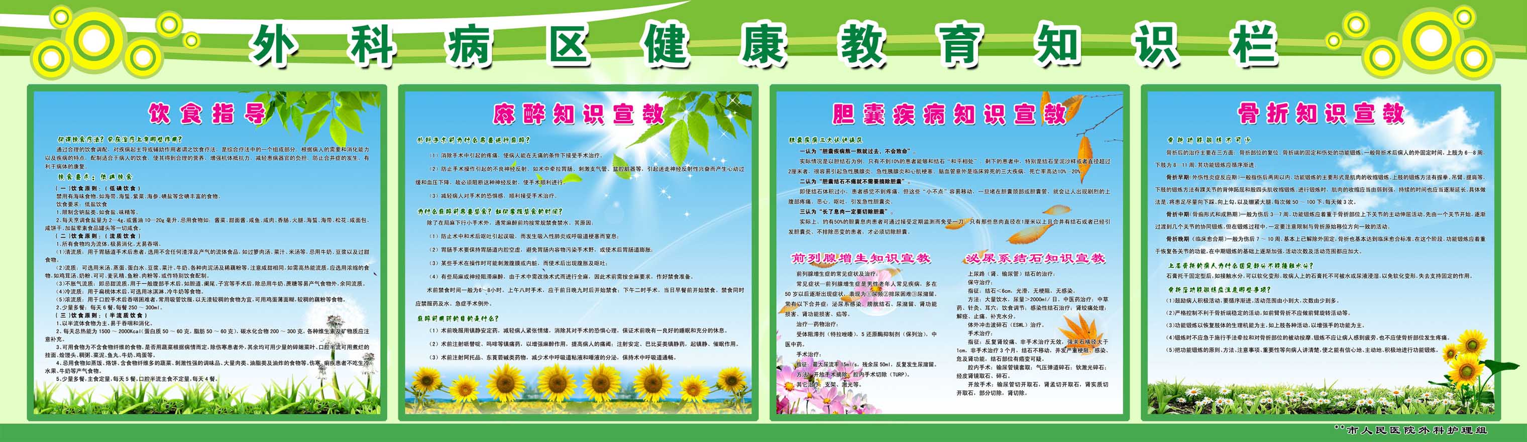 156素材医院各科室海报展板135外科病区健康教育知识栏