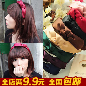 韩国发饰品手工蝴蝶结发箍韩版新款蝴蝶结布艺绸缎头箍发带批发