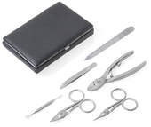 德国杜沃 Elk Leather DOVO 不锈钢修指甲修脚套装 糜鹿皮套