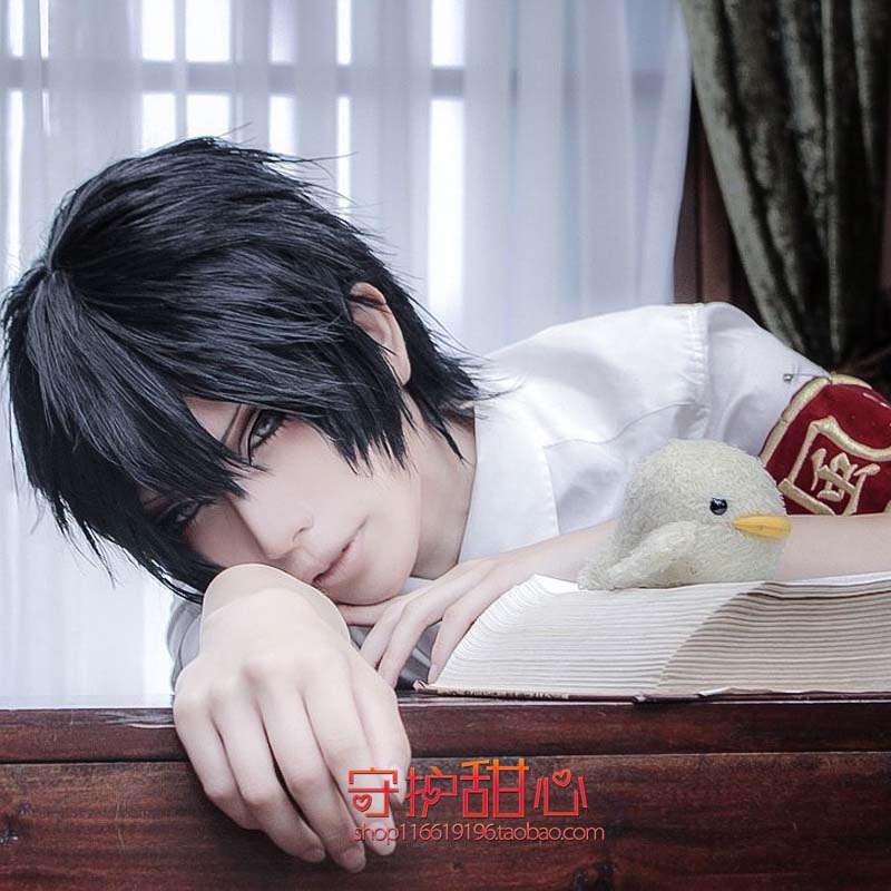 包邮云雀恭弥 黑色 盗墓笔记张起灵小哥 折原临也cosplay假发特价图片