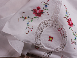 手工十字绣圆桌布180CM 无瑕疵