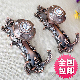 窗帘挂钩复古窗帘钩子壁钩窗帘墙钩锌铝合金衣帽钩装 高档欧式 饰勾