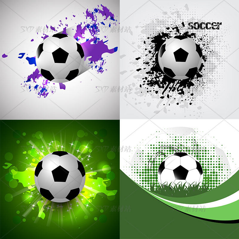 足球抽象写意矢量背景图案海报设计素材 18eps