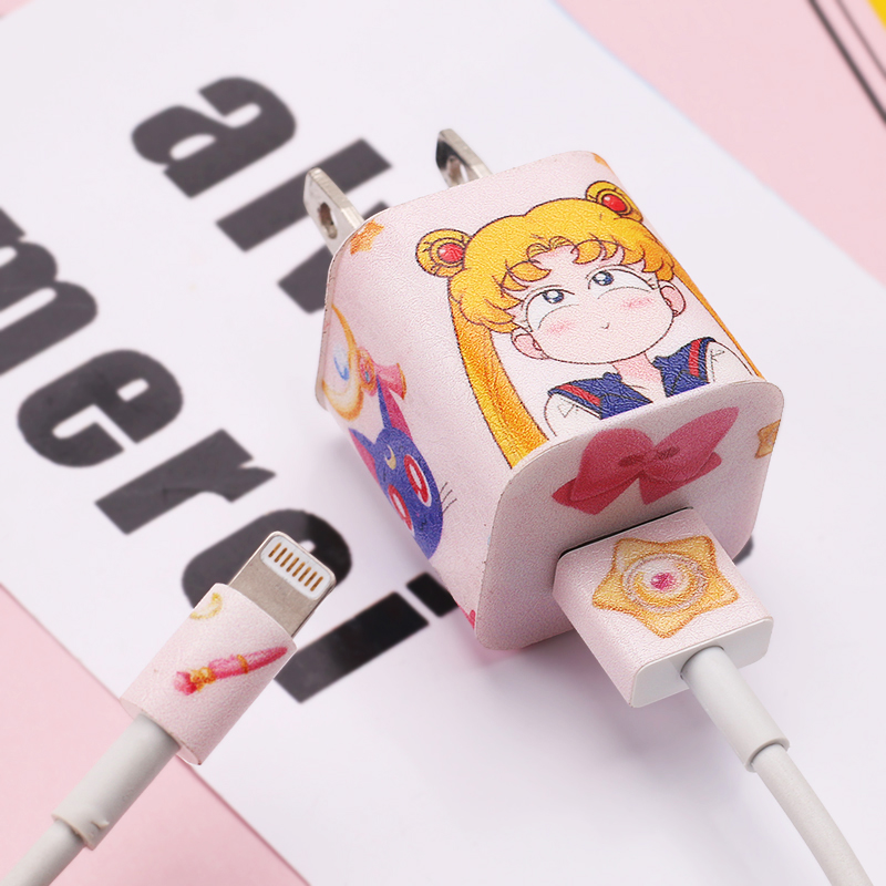 iPhone6/6s³äµçÆ÷µçÔ´²åÍ·´´ÒâÉÙÅ®¿É°®¿¨Í¨²ÊĤ8´úÆ»¹û7PlusÊÖ»ú³åµç±£»¤ÌùÖ½X