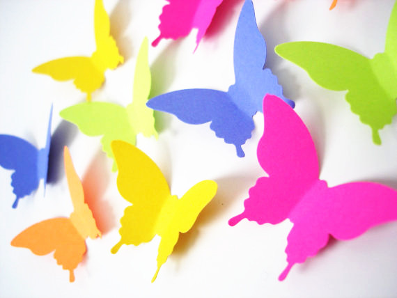 燕尾蝶家居墙面装饰3d立体纸雕手工蝴蝶墙饰贴婚庆用品婚礼装饰